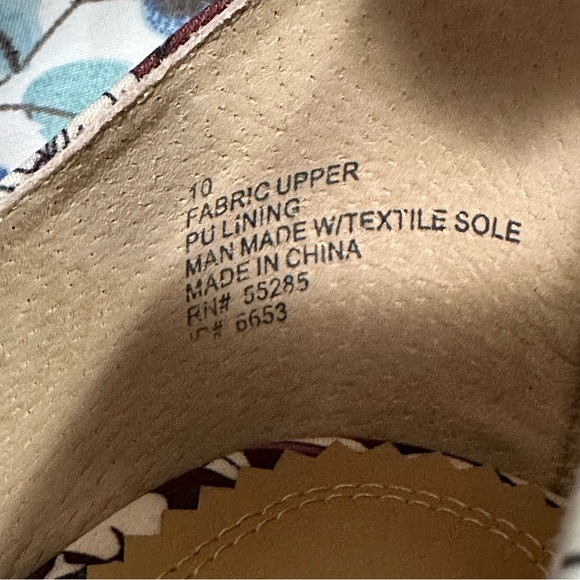 Express platform square toe floral sandal block heel size 10 - Picture 12 of 13